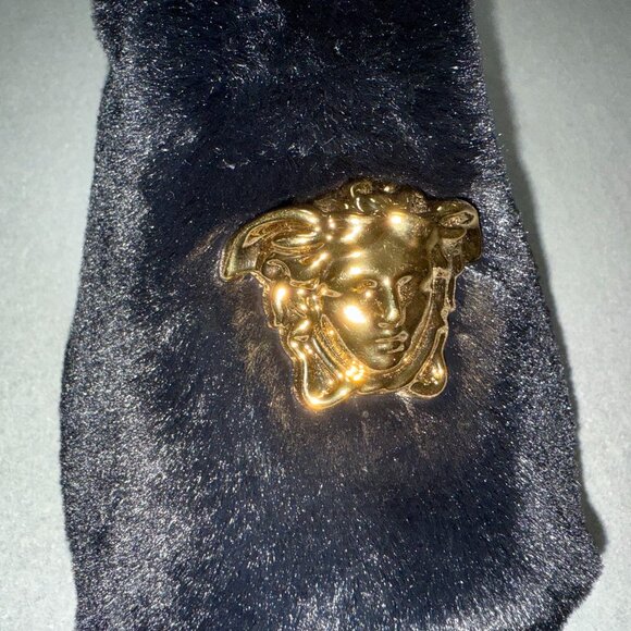 VERSACE MENS MEDUSA MEDUSA FAUX FUR HOUSE SLIPPERS SIZE 44 APPROX 10/11 - Picture 7 of 10
